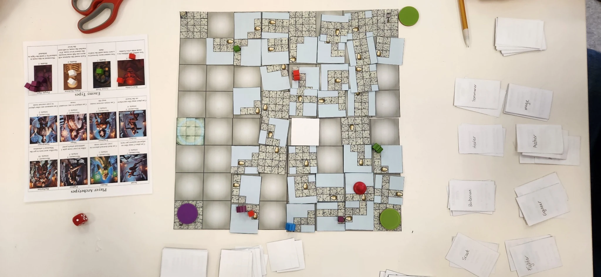Labyrinth of the Damned finished board game setup