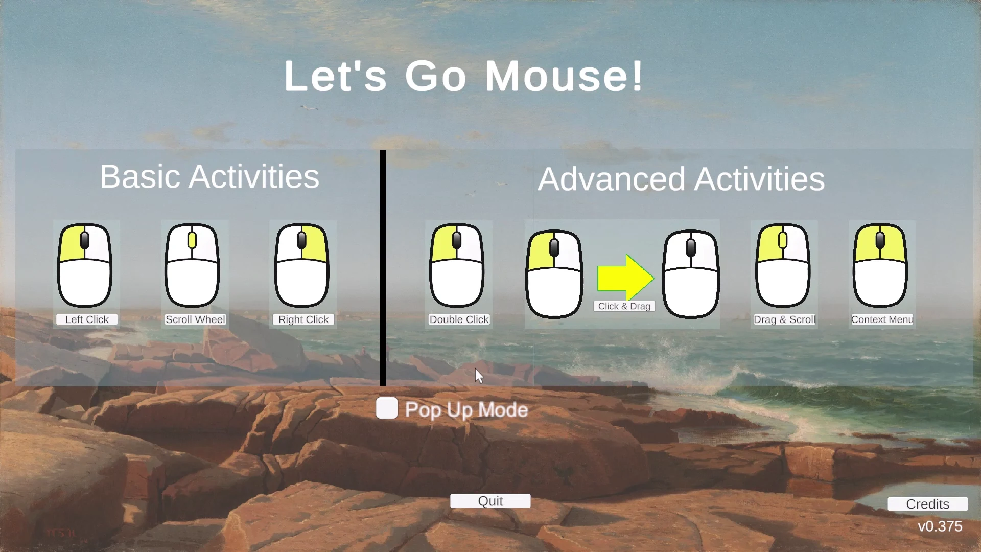 Let's Go Mouse title screen